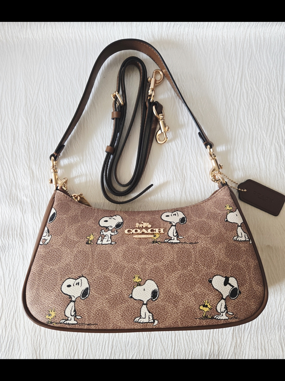 Coach Snoopy Signature Teri Handbag Shoulder Bag Purse